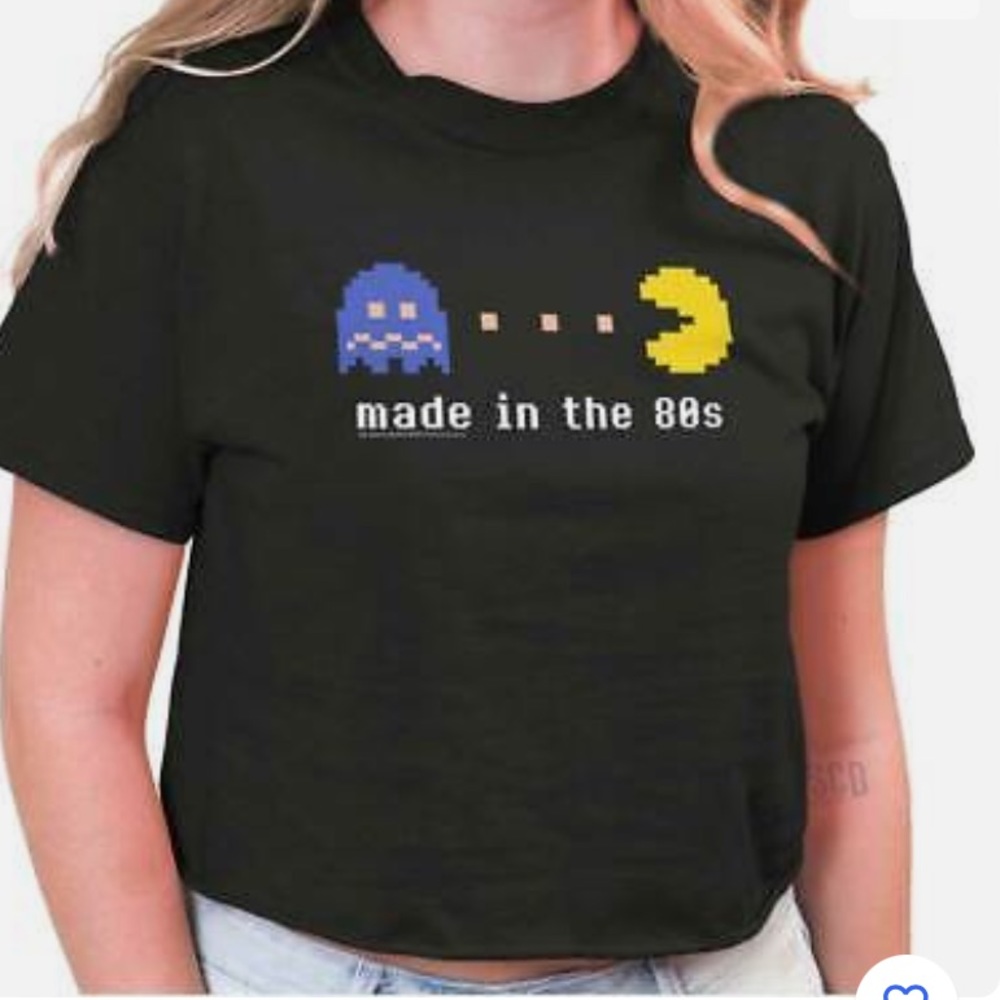 Pac Man cropped tee shirt